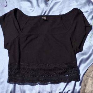 Shein black crop top size S